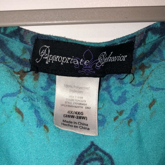 Turquoise sleeveless dress size 4X - Picture 2 of 6